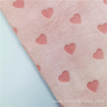 Elegant Pink Cut Flower Polyester Knitted Flannel Fabric